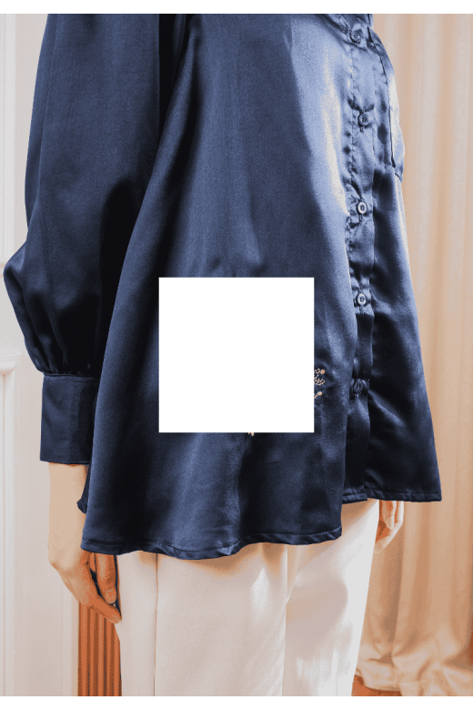 Jasmina Embroidery Blouse Navy